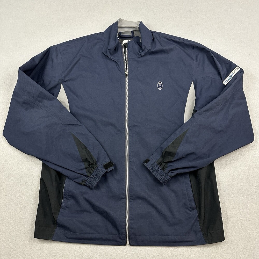 Footjoy Golf Jacket Men Medium Blue Dryjoys Zip Hydrlite Windbreaker FJ Golfer M